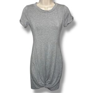 Lulu's Women’s Forever the Best Short Sleeve Knot Front Shirt Dress Gray Size XS